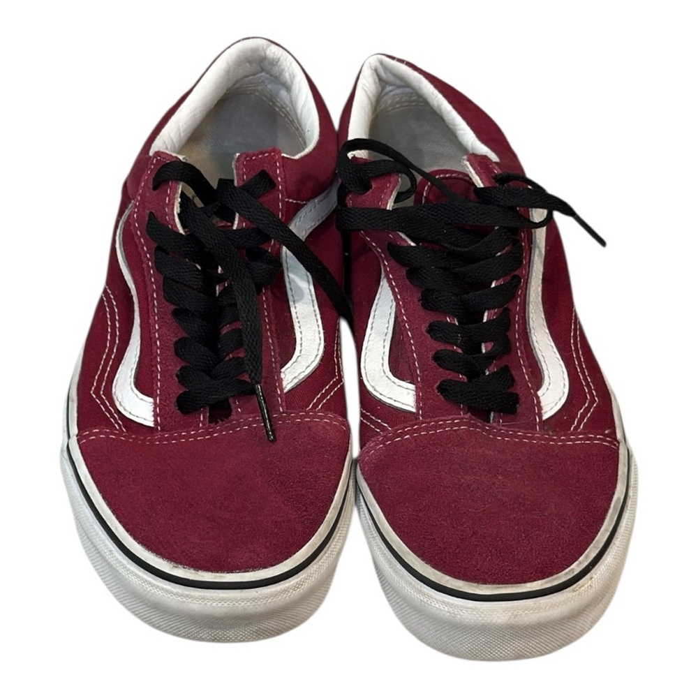 Vans Dark Red and White Men's Shoes EUC CB2